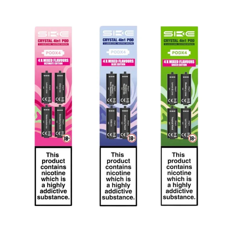 Raspberry SKE Crystal SKE Crystal 2400 4 In 1 Prefilled Pods - 4PK - I Love  Vapour Pods Amazon Australia