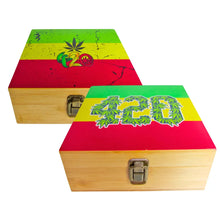 Wooden Storage Box With Coloured Lid