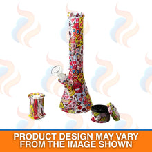 Colourful bong with skull design on a white background with UK Vape Supply logo