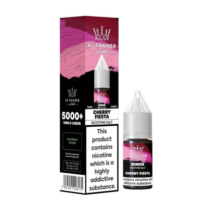 Al Fakher Cherry Fiesta nicotine salt e-liquid packaging on a white background