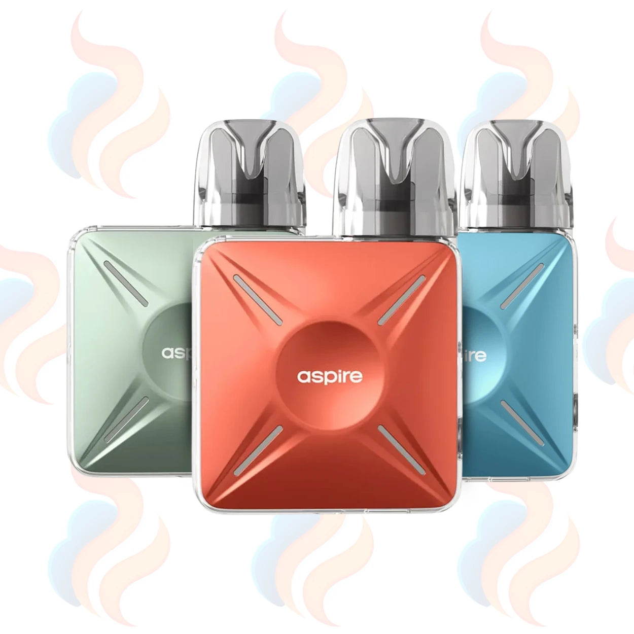 Three Aspire Cyber X Vape devices on a white background with UK Vape Supply Logo
