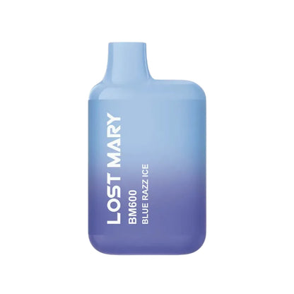 Blue and purple Lost Mary vape device on a white background