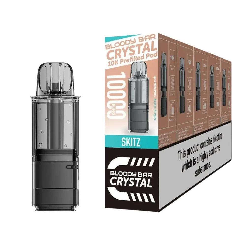 Bloody Bar Crystal 10k refill pod cartridges skitz on a white background