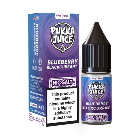 Pukka Nic Salts Blueberry Blackcurrant - 10ml