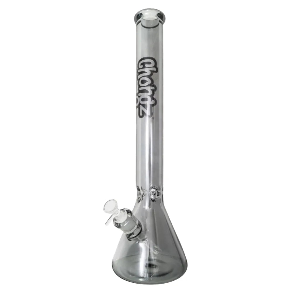 Chongz large borosilicate glass waterpipe with beaker base design and brand logo