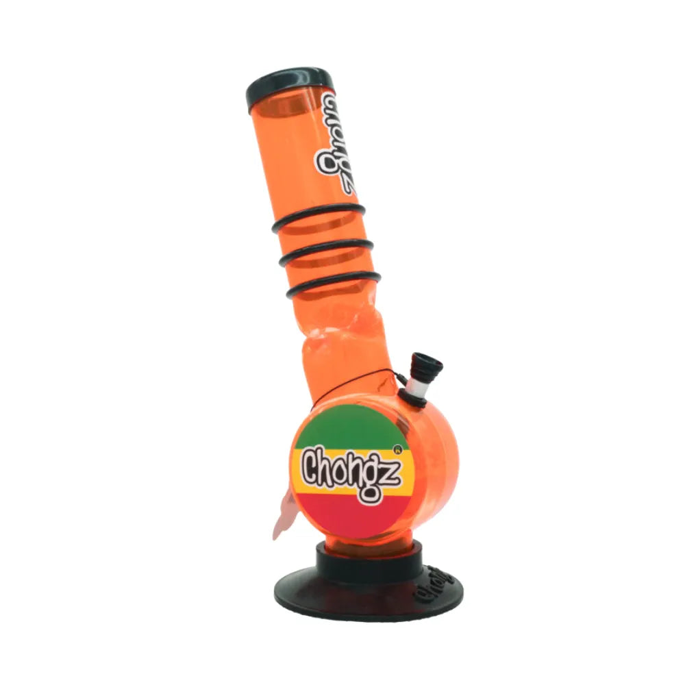 Orange Chongz smoking device on a white background