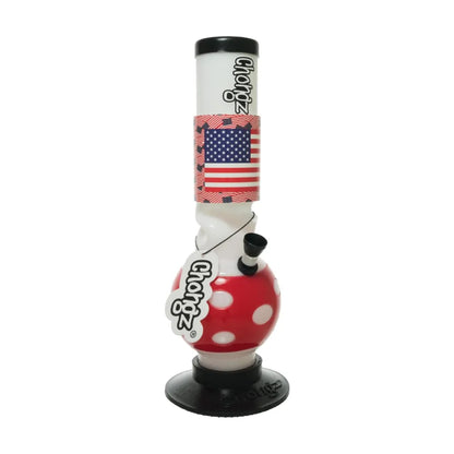 Bong with American flag design on a white background
