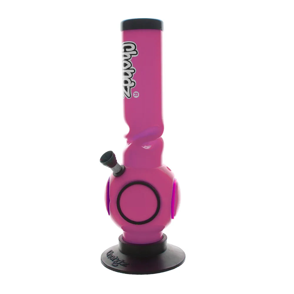 Pink and black bong with 'Chongz' branding on a white background