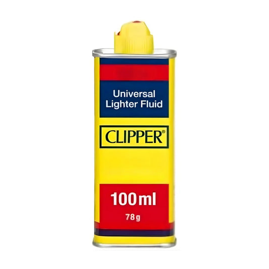 Clipper universal lighter fluid in a 100ml bottle packaging on a white background