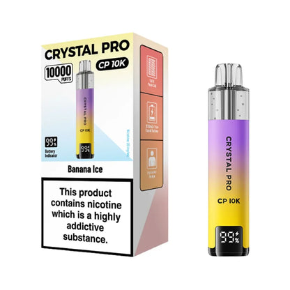 Crystal Pro CP 10K vape device and packaging on a white background