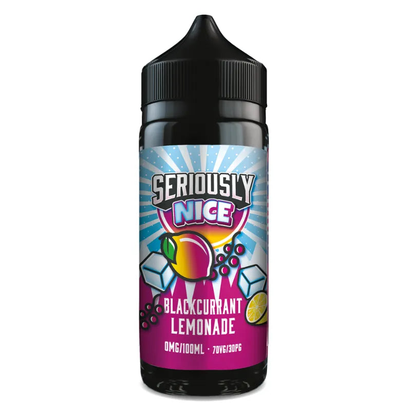 Seriously Nice Blackcurrant Lemonade bottle on a white background