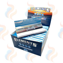 Blue Elements connoisseur rolling papers with tips on a UK Vape Supply Logo background