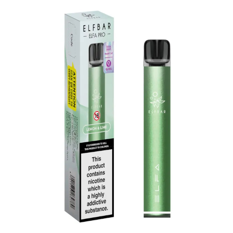 Elf Bar vape device and packaging on a white background