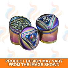 chrome colour grinders on a white background