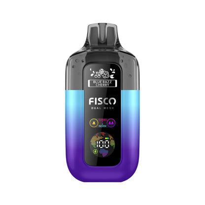 Fisco vape Blue Razz Cherry device with gradient design on a white background
