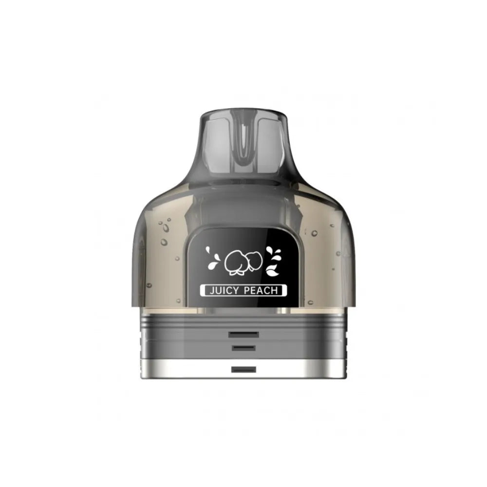 Fisco Vape refills with 'Juicy Peach' branding on a white background