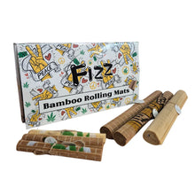 Bamboo rolling mats with 'Fizz' packaging on a white background