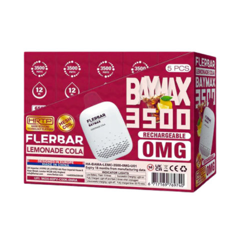 Box of 5 Flerbar Baymax 3500 Puffs 0mg