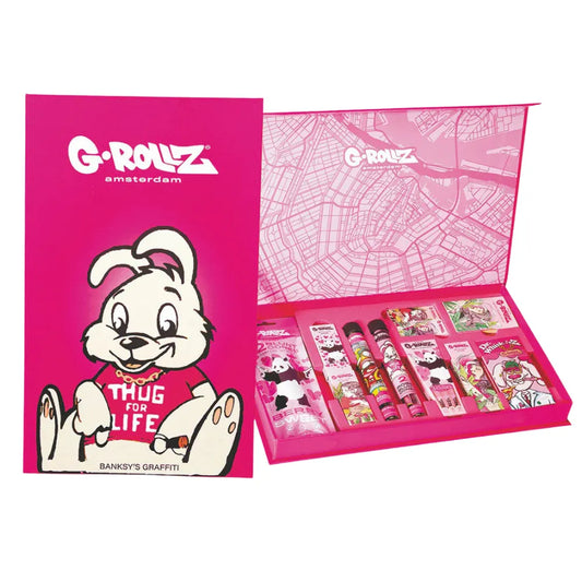 G-Rollz pink collection gift set with accessories on a white background