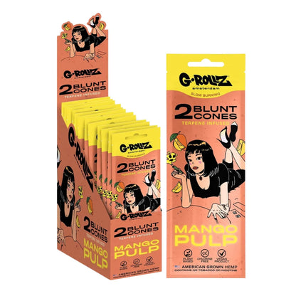 G-Rollz terpene-infused hemp cones 12-pack display box - Mango Pulp