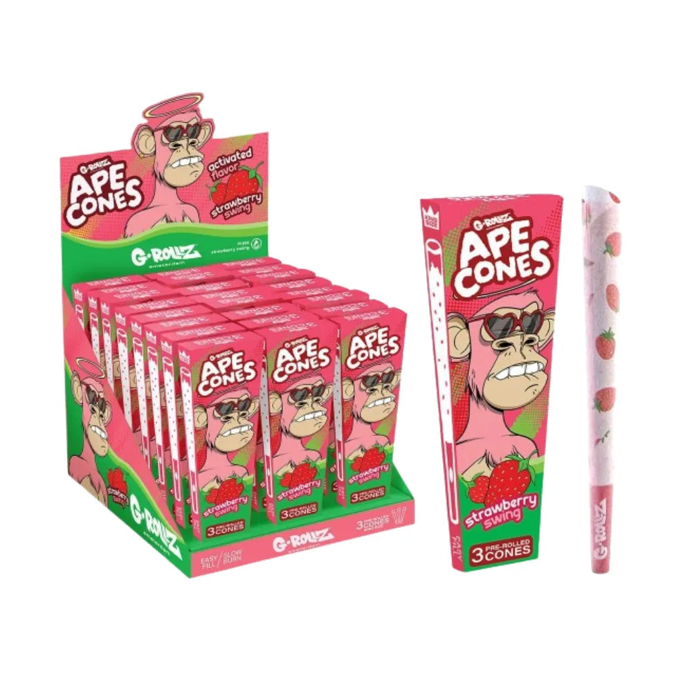 Display of G-Rollz Ape Cones - Strawberry Swing flavour