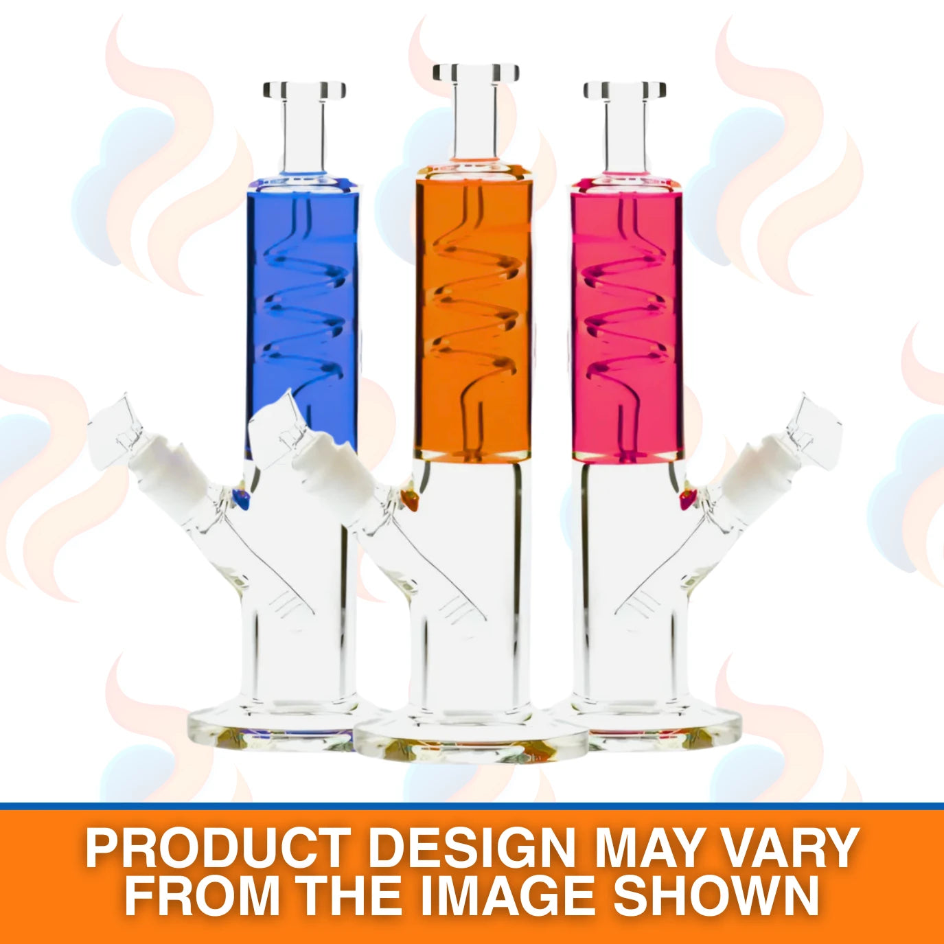 Glacial Twist Coil Perc Glycerine Glass Waterpipe on a white background