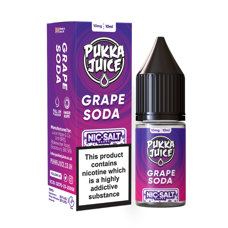 Pukka Nic Salts Grape Soda - 10ml