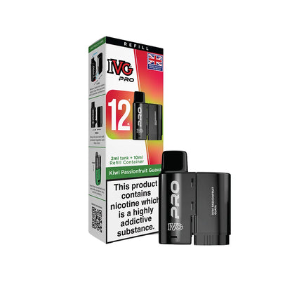 IVG Pro pod Kiwi Passionfruit Guava with packaging on a white background