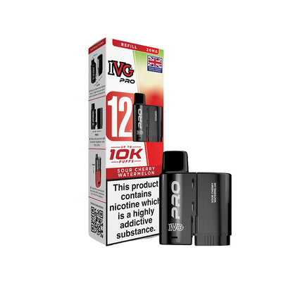 IVG Pro pod Sour Cherry Watermelon with packaging on a white background