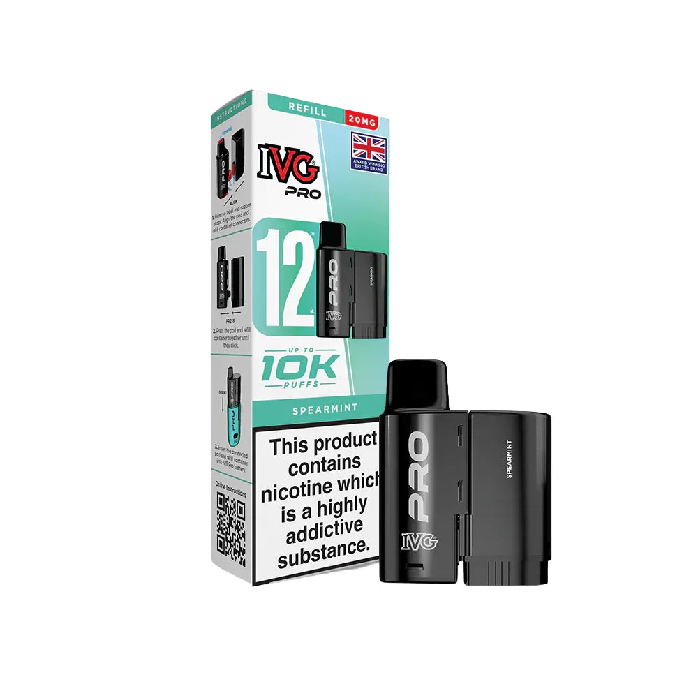 IVG Pro pod "Spearmint" with packaging on a white background