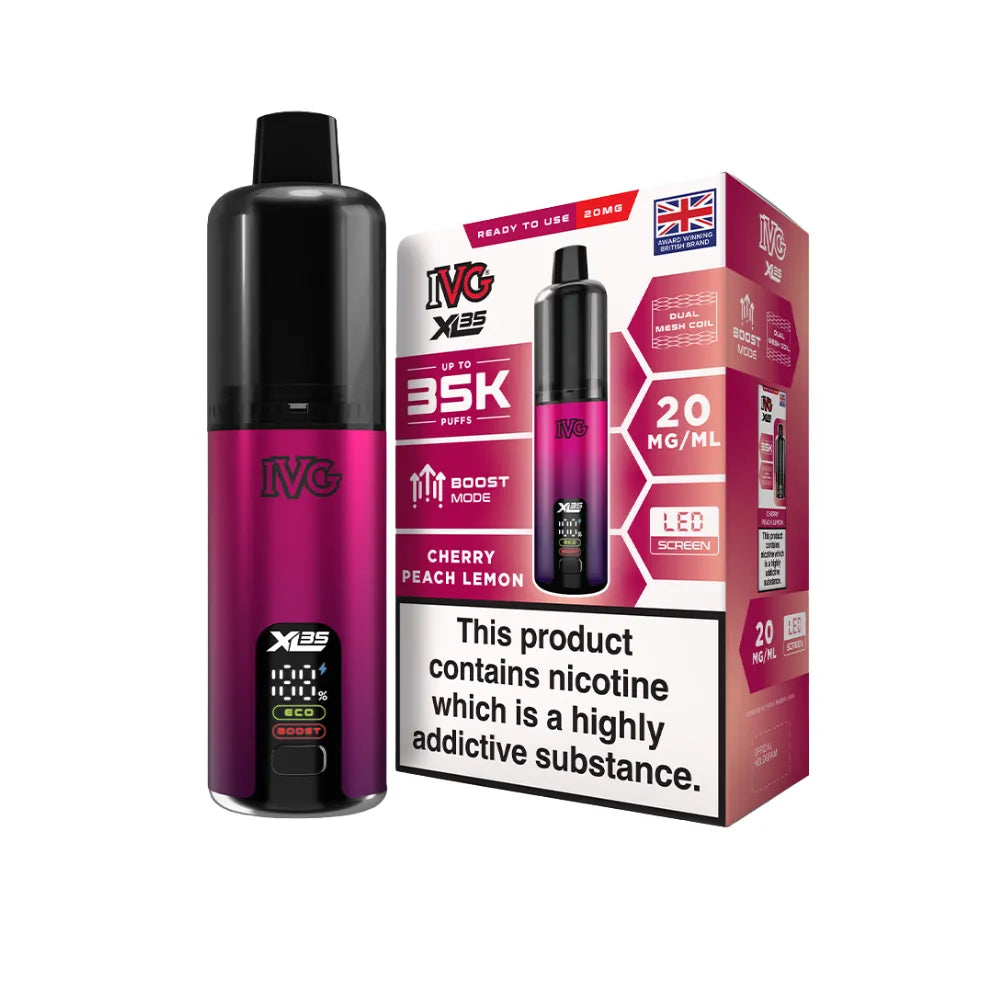 Ivoc vape device and packaging on a white background