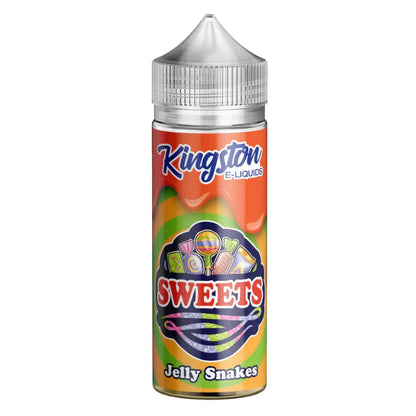 Kingston E-Liquids Sweets Jelly Snakes bottle on a white background
