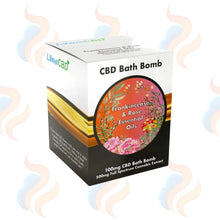 LVWell CBD Bath bomb in "Frankincense & Rose" scent on a white background