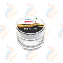 LVWell CBD Isolate 3000mg strength in a glass tub