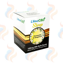 LVWell CBD Bath bomb in "Sleep Chamomile & Grapefruit" scent on a white background