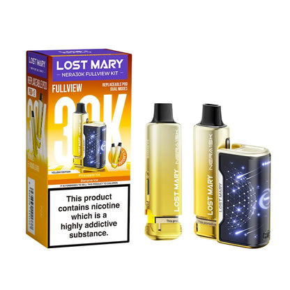 Lost Mary vaping device and packaging on a white background