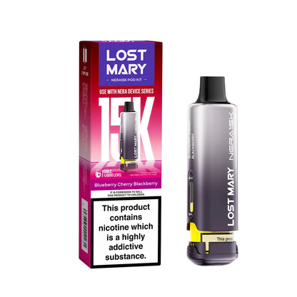 Lost Mary Nera 30k packaging and prefilled pod blueberry cherry blackberry