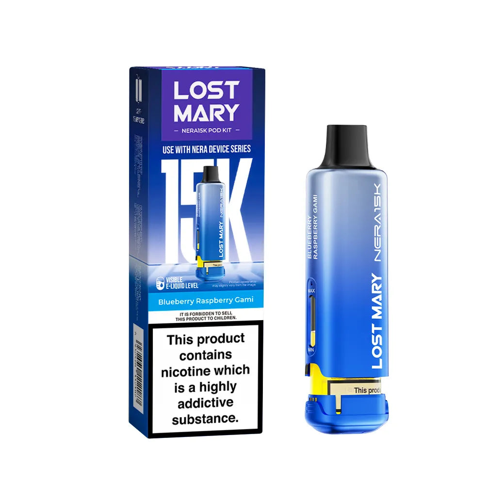 Lost Mary Nera 30k packaging and prefilled pod blueberry raspberry gami