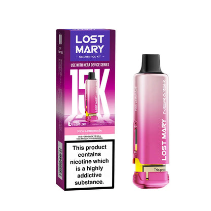 Lost Mary Nera 30k packaging and prefilled pod pink lemonade