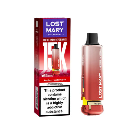Lost Mary Nera 30k packaging and prefilled pod raspberry watermelon