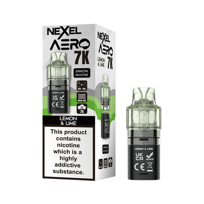 Nexel Aero 7K lemon lime pod and packaging on a white background