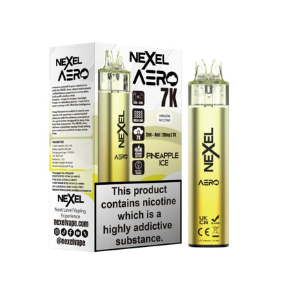 Nexel Aero Pineapple Ice vaping device and packaging on a white background