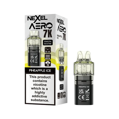 Nexel Aero 7K pineapple ice pod and packaging on a white background