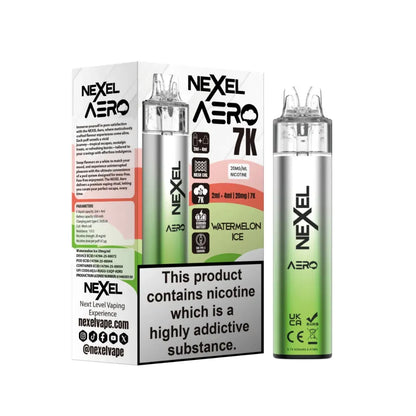 Nexel Aero Watermelon Ice vaping device and packaging on a white background