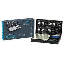 ONB MZ200 Digital mini scale with open packaging showing scale and user guide on a white background