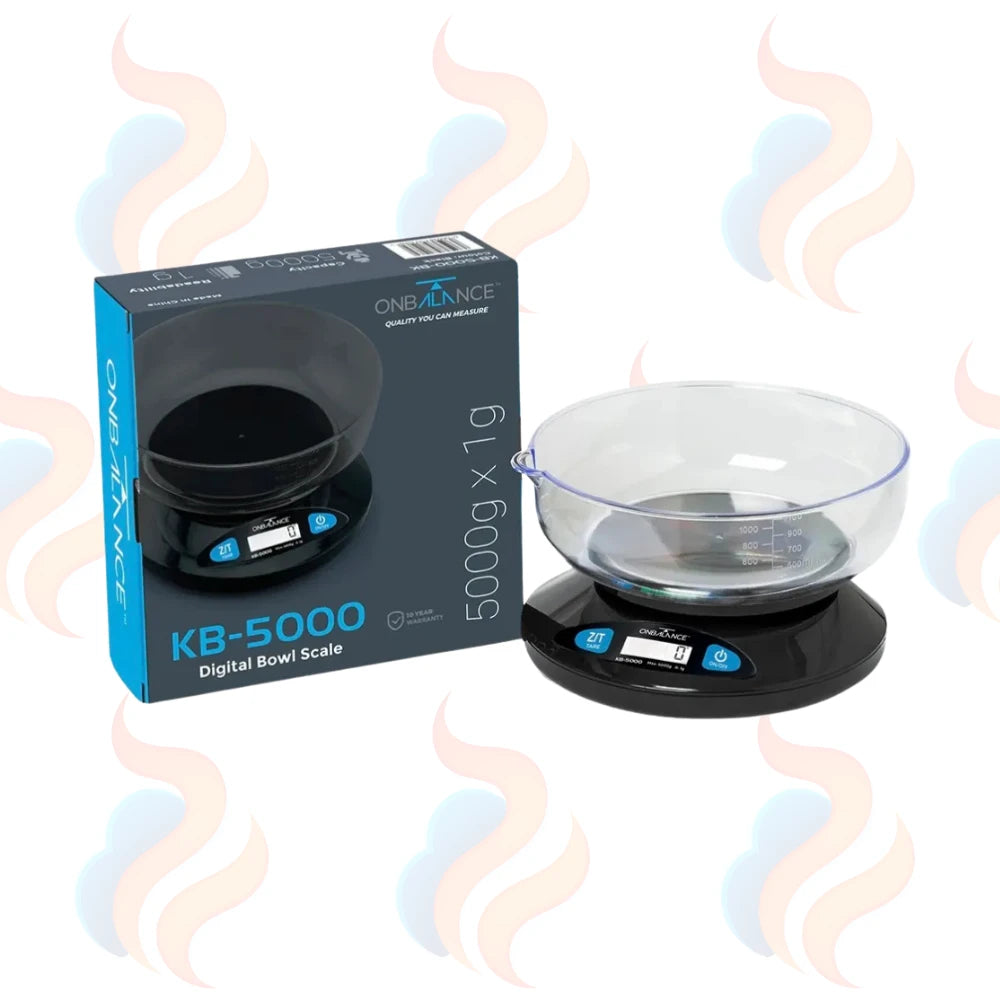 On Balance KB-5000 Digital Bowl Scale – 5000g x 1g Kitchen Scale on a white background