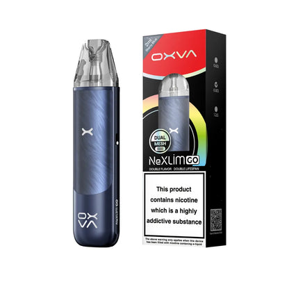 OXVA NexLimGo starry blue vape device and packaging on a white background