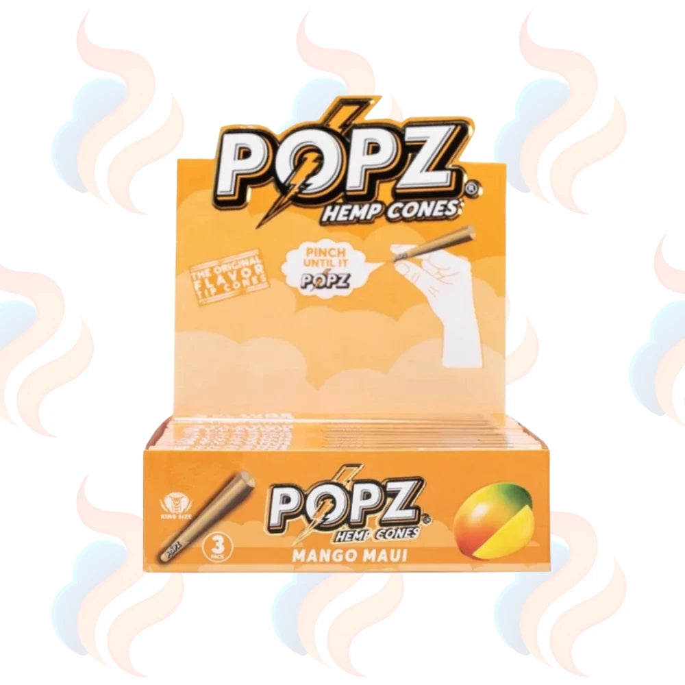 Popz Hemp Cones – Flavour Capsule Pre-Rolled Cones (12 Packs / 36 Cones)  on a white background
