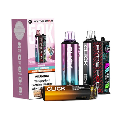 Pyne Pod vape devices with packaging on a white background