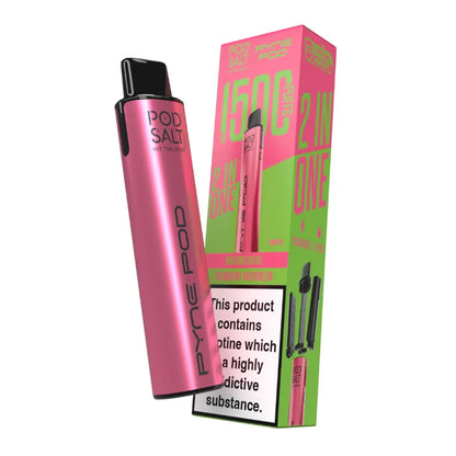 Pyne Pod Pod Salt Pink Watermelon Edition vape pod and its packaging on a white background